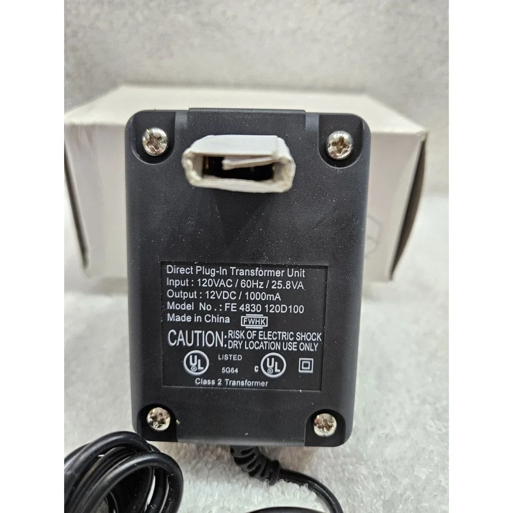12VDC 1000mA 2-Prong AC Adapter Class 2 Transformer‎ Power Supply FE4830 120d100